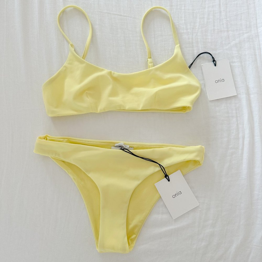 Brand new! Onia Sarita Top Daisy Bottom Bikini Set Lemon Lime XS